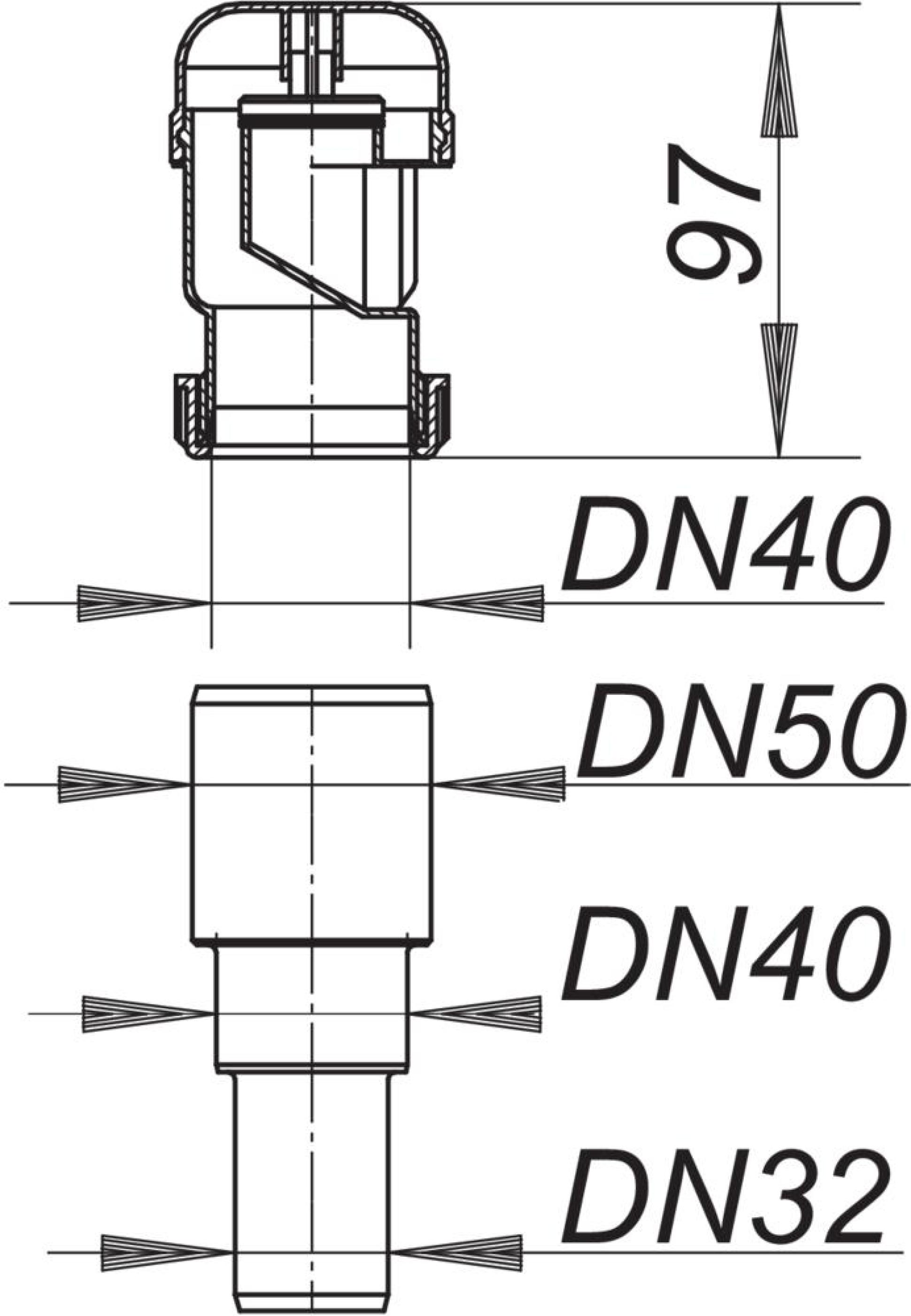 Clapet anti-vide ventilation D 32 - 40 - 50 mm - REGIPLAST réf. AM32